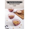 Akrilik Barok Mürdüm Kare 4lü Küçük Kase Seti & Çerezlik & Sunumluk & İkramlık (Cam Değildir) 6817DP4
