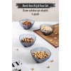 Akrilik Barok Lacivert Kare 4lü Küçük Kase Seti & Çerezlik & Sunumluk & İkramlık (Cam Değildir) 6884DP4