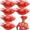 Tropikal Parti Kırmızı Hasır Hawaii Şapkası 13x36 cm (4767)
