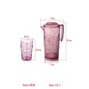 Akrilik Mürdüm Sürahi 2,3 lt Ve 6lı & Su Meşrubat Kahve Yanı Bardağı 400 ml Seti ( Cam Değildir )