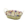 OVAL RENKLİ BEZLİ HASIR EKMEK SEPETİ (4767)