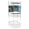 LAMALI   3 KATLI - ÜÇGEN   KROM   METAL  BANYO KÖŞELİK - DUŞKABİN RAF (4767)