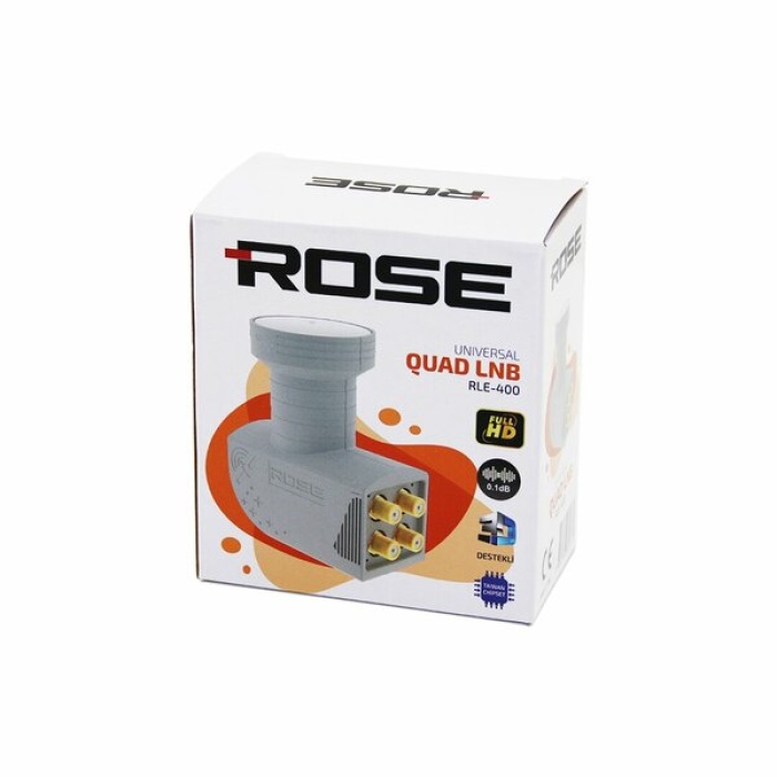 4LÜ UYDU LNB UNIVERSAL QUAD FULL HD -  3D - 0.1DB RLE-400 (4767)
