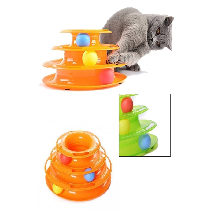 Tower Of Tracks Eğleneli Üç Katlı Kedi Oyuncağı Seti oyuncağı (4767)