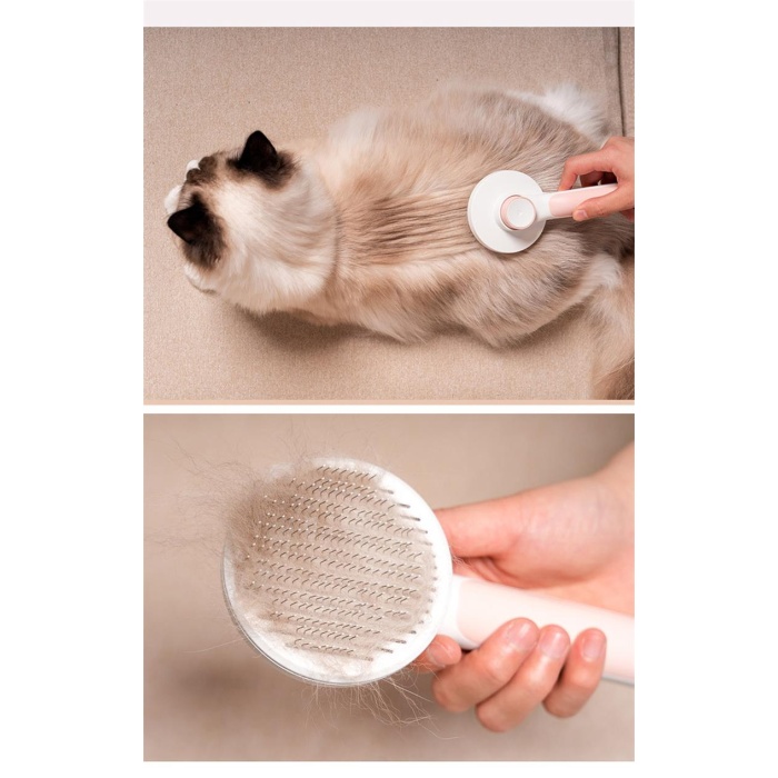 Kavis Uçlu Kedi Köpek Banyo Ve Tarama Tarağı Kendini Temizleyen Tüy Toplama Fırçası (4767)