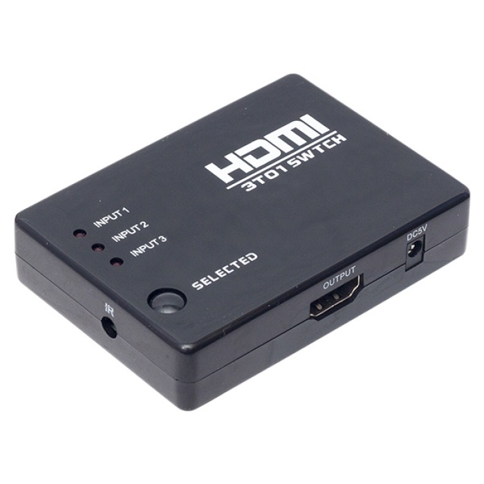 3 GİRİŞ 1 ÇIKIŞ HDMI SWITCHER TOPLAYICI KUMANDALI ADAPTÖRSÜZ (4767)