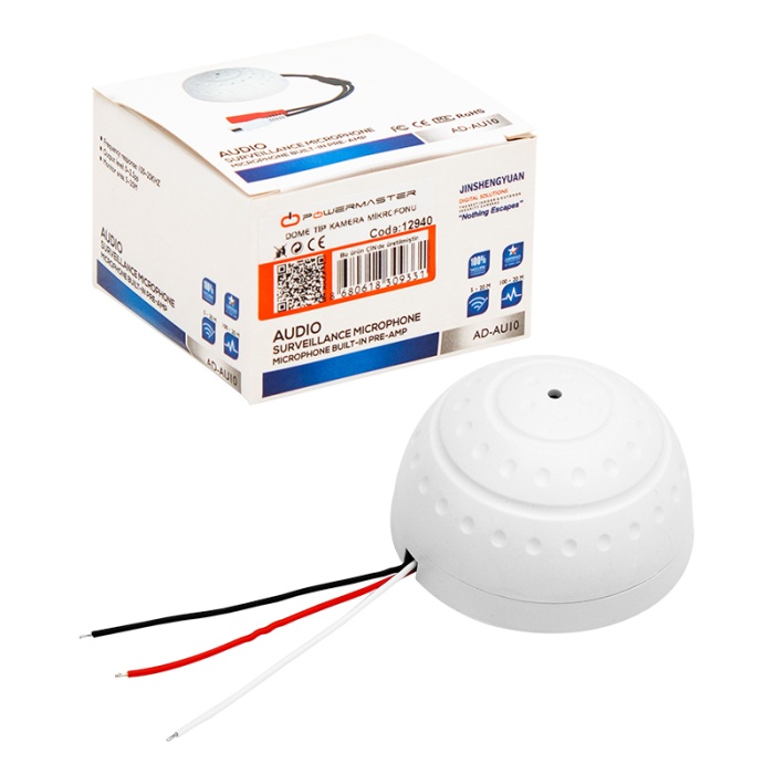 AD-AU10 KAMERA MİKROFONU DOME TİP  (9V-12VDC**5M2-150M2) (4767)
