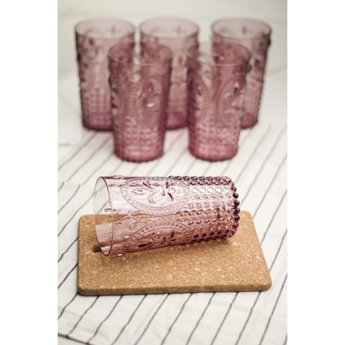 Akrilik Mürdüm 6lı Uzun Bardak & Su Meşrubat Bardağı 750 ml ( Büyük Boy & Cam Değildir )