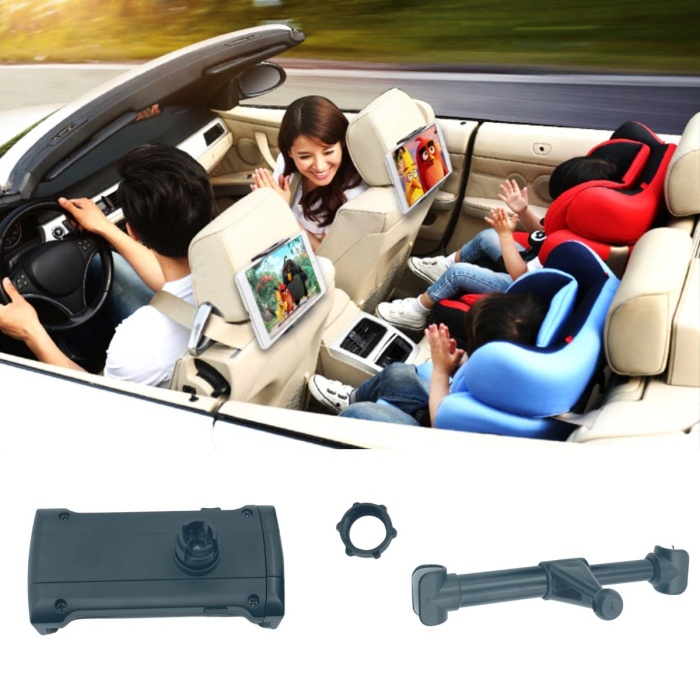 Oto Koltuk Arkası Telefon Tablet Tutucu Ayarlanabilir 360 Derece Dönebilen Pratik Stand (4767)