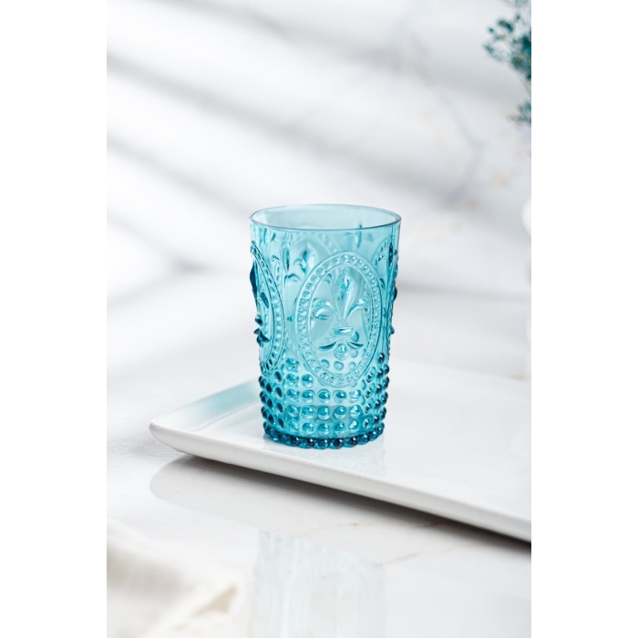 Akrilik Aquamarin 6lı Kısa Bardak & Su Meşrubat Kahve Yanı Bardağı 400 ml ( Cam Değildir )