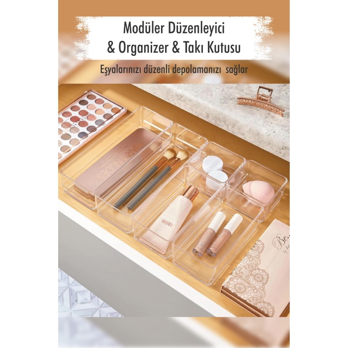 6 Parça Çekmece içi Modüler Düzenleyici & Organizer & Takı Kutusu
