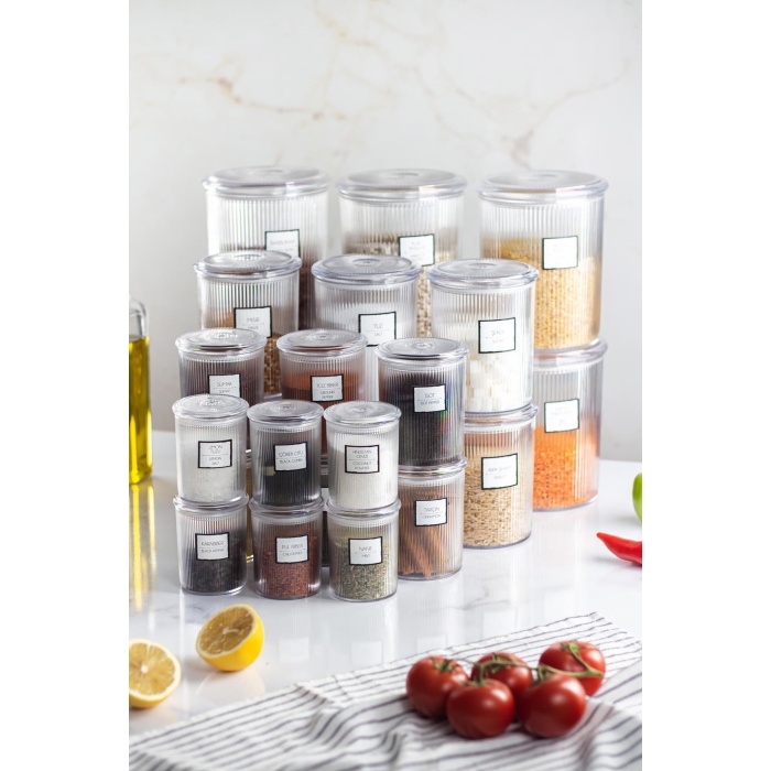 24lü Barok Yuvarlak 4 Boy Kavanoz Seti & Saklama Kabı & Erzak Kabı (6*2000 ML, 6*1000 ML, 6*500 ML, 6*250 ML)