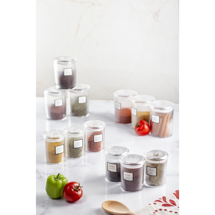 12li Barok Yuvarlak 2 Boy Kavanoz Seti & Saklama Kabı & Erzak Kabı 6*500 ML,6*250 ML)