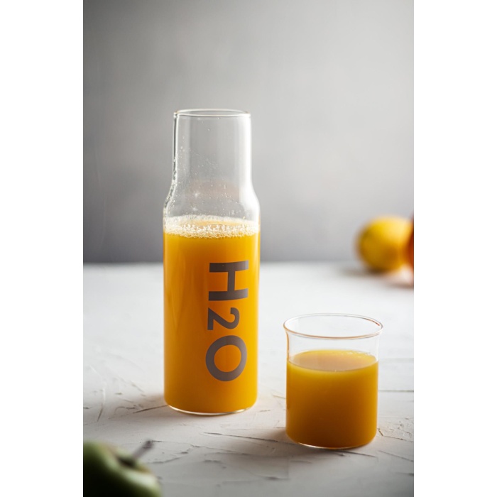 Borosilikat Cam Gri Başucu Sürahisi & Cam Sürahi * 600 ml