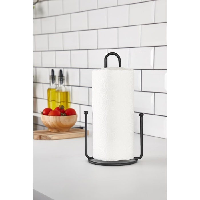 Metal Kağıt Havluluk & Dik Havlu Peçetelik Siyah 28 Cm
