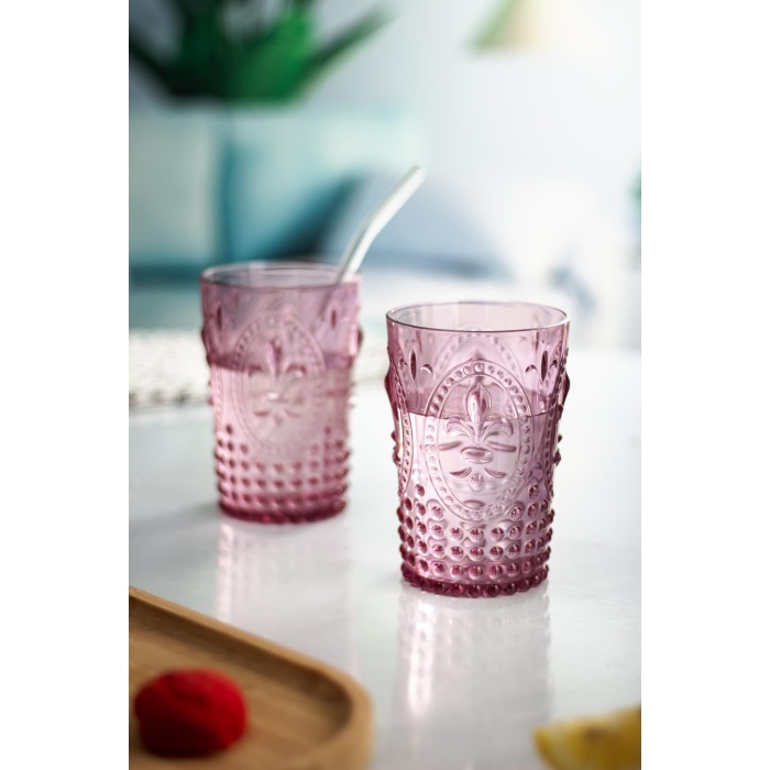 Akrilik Mürdüm Sürahi 2,3 lt Ve 6lı & Su Meşrubat Kahve Yanı Bardağı 400 ml Seti ( Cam Değildir )