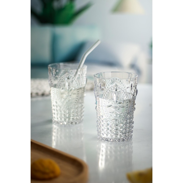 Akrilik Şeffaf Sürahi 2,3 lt Ve 6lı & Su Meşrubat Kahve Yanı Bardağı 400 ml Seti ( Cam Değildir )