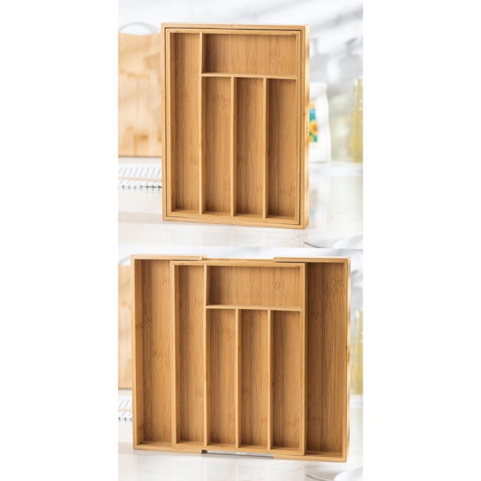 Bambu Ayarlanabilir Çekmece içi Kaşıklık & Çekmece İçi Organizer  (25*35*5 / 39*35*5)