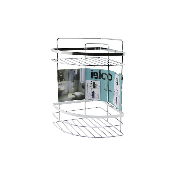 LAMALI   2 KATLI - ÜÇGEN   KROM   METAL  BANYO KÖŞELİK - DUŞKABİN RAF (4767)