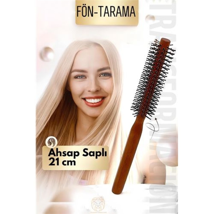Turk Fön Fırçası Ahşap Saplı Tarama Fırçası