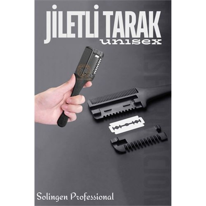 Turk Jiletli Tarak Saç İnceltme Saç Kırığı İçin Jiletli Tarak Solingen Professional