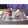 Decocia Dikdörtgen Cam Kahve ve Sunum Tepsisi Mira Desenli