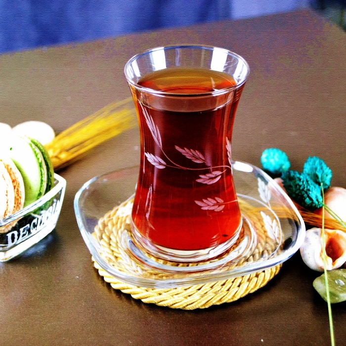 Decocia Nazen 6 Kişilik 12 Parça Çay Seti 175cc Sürgün Desenli