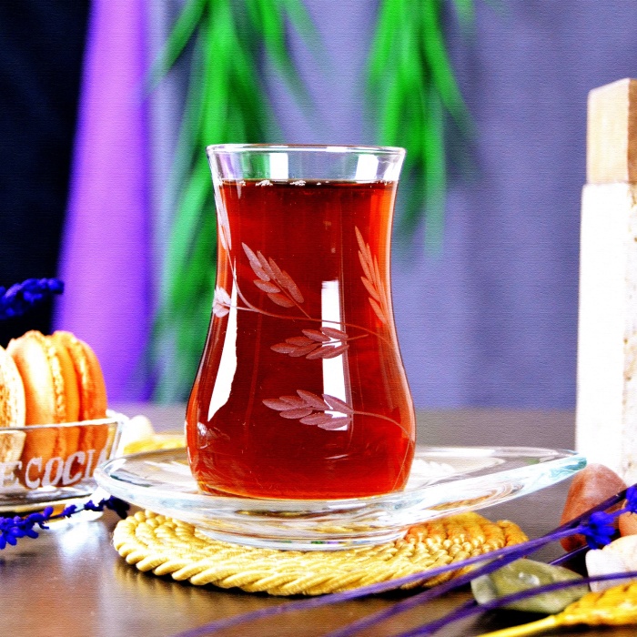 Decocia Nevasia 6 Kişilik 12 Parça Çay Seti 170cc Sürgün Desenli