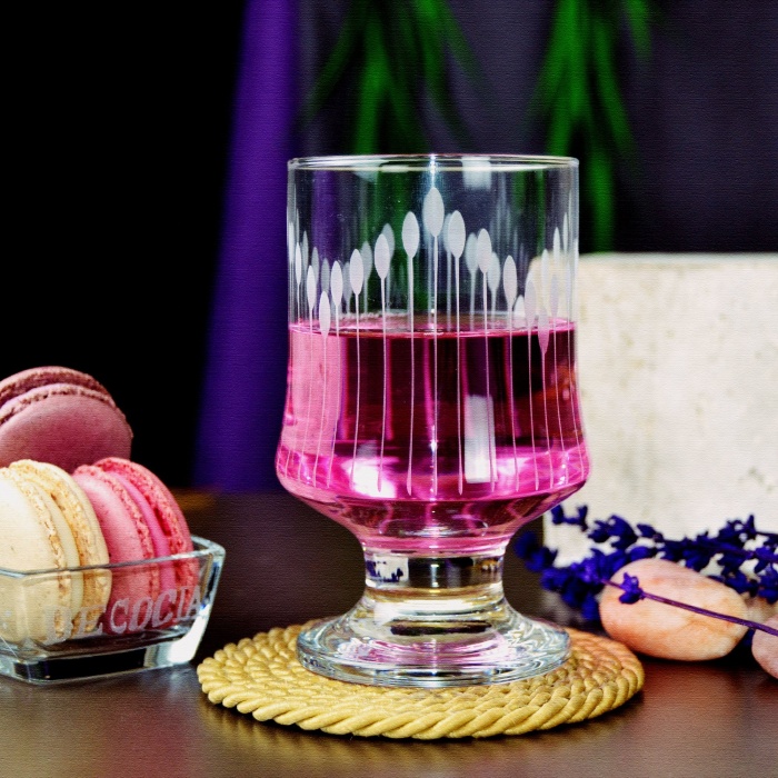 Decocia Aria 6 Adet Ayaklı Su Bardağı Magnolia Cup 310 cc Vega Desenli