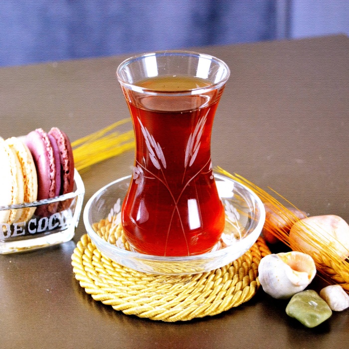 Decocia Pudgy 61 Parça  12 Kişilik  Bardak Çeyiz Seti Bosna Karaflı Sürgün Desenli