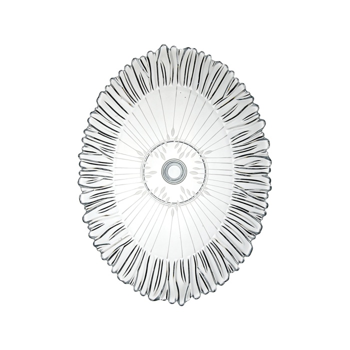 Decocia 33 cm Oval Ayaklı Cam Meyvelik Sunum Kasesi Vega Desenli