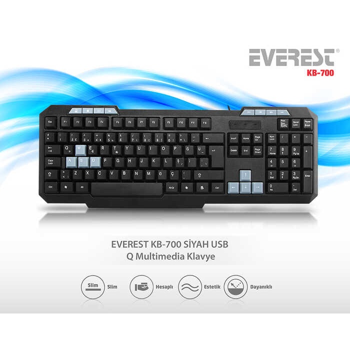 EVEREST KB-700 USB MULTİMEDYA Q KLAVYE