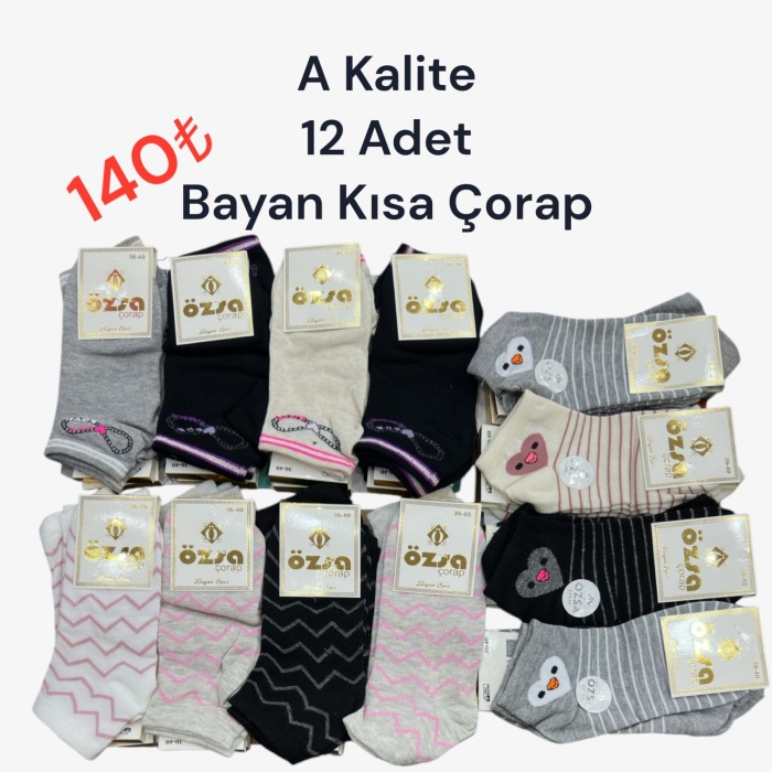 Kaliteli Bayan Kısa Çorap