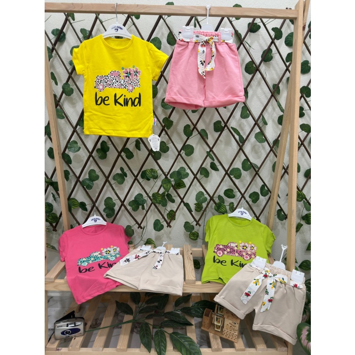 Be Kind Baskılı Kız Çocuk Şortlu Takım