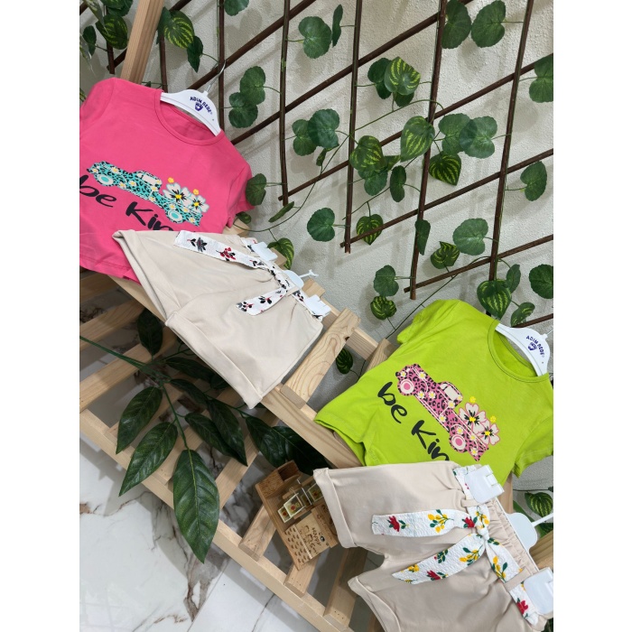 Be Kind Baskılı Kız Çocuk Şortlu Takım
