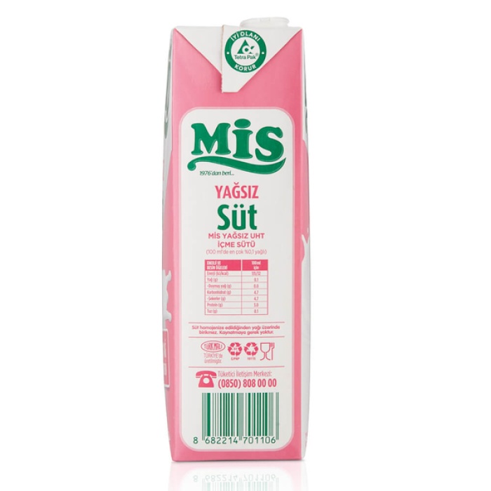 Mis Uht Süt Yağsız 1 L