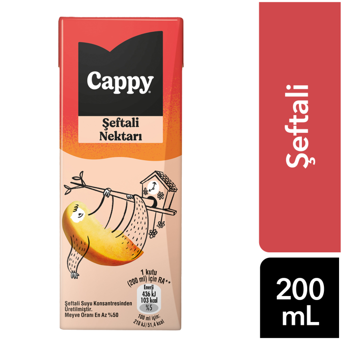 Cappy Şeftali Nektarı Karton Kutu 200 ML