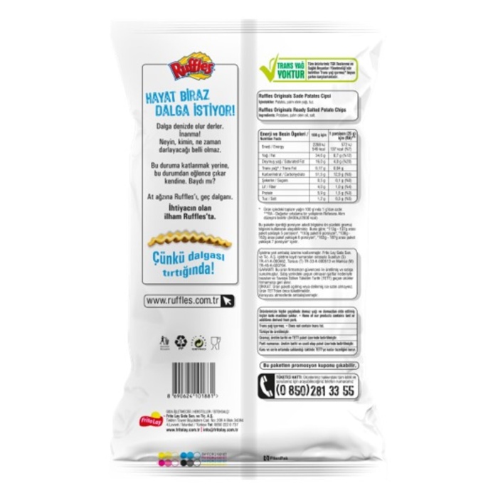 Ruffles Originals Patates Cipsi Parti Boy 160 gr