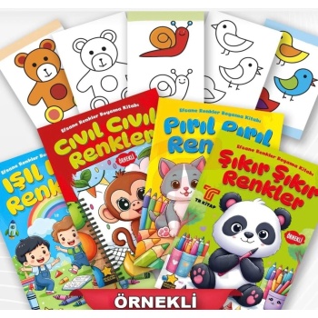 Efsane Renkler ÖRNEKLİ Boyama Kitabı 4 kitap Set