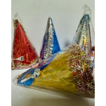 Metalize Karton Kotyon Yılbaşı Seti 4 lü