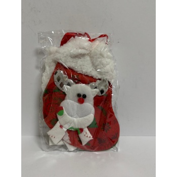 Yılbasşı Süsü Ağaç Süsü Çorap Kardan Adam Ayıcık Desenli Çoraplar 2li 17 x 10 cm Karışık Paketler