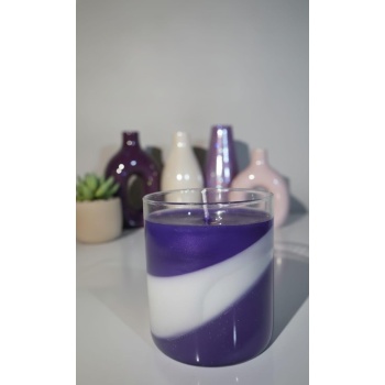 Lavanta Kokulu Doğal Soya Wax Ve Jel Mum