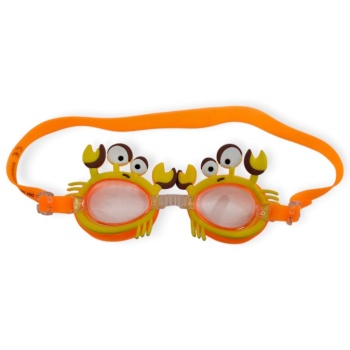 Çocuk Yüzücü Gözlüğü Silikon Taşıma Çantalı Turuncu Yengeç - 9014