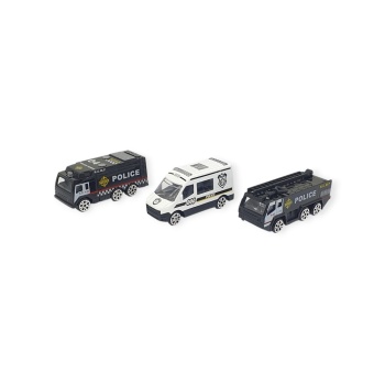 3lü İş Makinaları Road Seti - Die Cast - DS044 - Polis