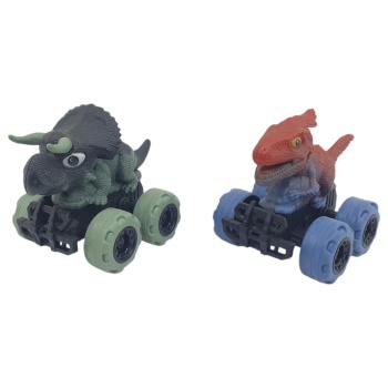 Sürtmeli Dinazor Arabalar 2li - 12 cm - Triceratops & Parasaurolophus