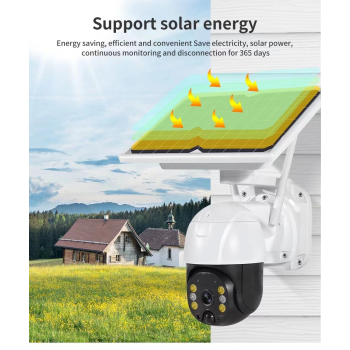 Kablosuz Uygulamalı Gece Görüşlü Solar Güneş Enerjili Kamera Akıllı Dış Mekan Güvenlik Kamerası