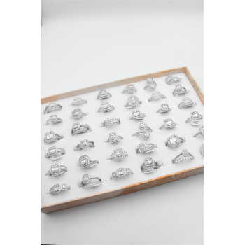 36lı Baget Yüzük Seti - Gümüş