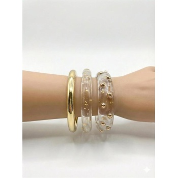 3Lü Set Bilezik - Şeffaf