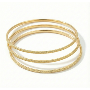 3lü Simli Ajda Bilezik-65mm - Altın