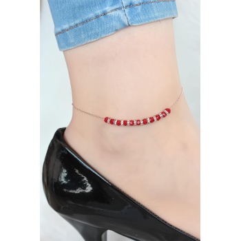 Bordo Miyuki Taşlı Hal Hal -